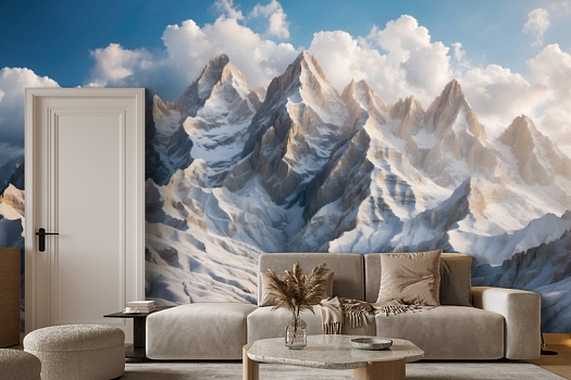 Фотообои в интерьере артикул AG-DMT-001, ЗD Mountains, Design Studio 3D