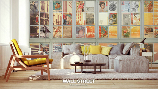 Фотообои в интерьере артикул Frame 24, FRAME, Wall street